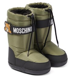 Зимние сапоги на подкладке из искусственной овчины Moschino, зеленый