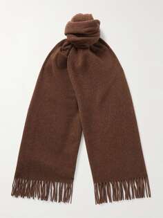 Узкий шерстяной шарф Canada с бахромой ACNE STUDIOS, коричневый