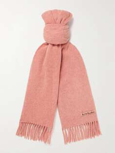 Канадский шерстяной шарф с бахромой ACNE STUDIOS, розовый