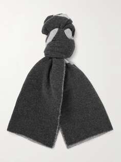 Жаккардовый шарф Toronty из смесовой шерсти с логотипом ACNE STUDIOS, серый