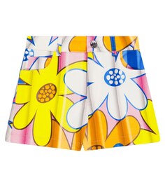 Джинсовые шорты с цветочным принтом Moschino, разноцветный