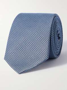 Шелковый жаккардовый галстук шириной 7 см LANVIN, синий
