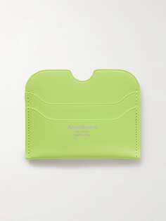 Кожаный картхолдер Elmas с логотипом ACNE STUDIOS, зеленый