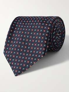 Шелковый жаккардовый галстук шириной 8 см ETRO, нави