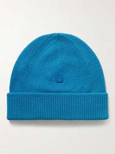 Шерстяная шапка с логотипом ACNE STUDIOS, синий