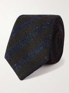 Полосатый галстук из шерсти и шелка шириной 8 см PAUL SMITH, нави