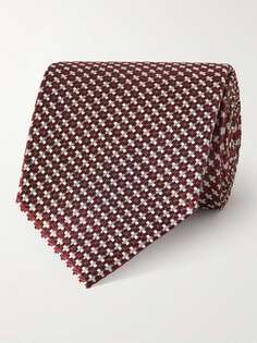 Шелковый жаккардовый галстук шириной 8 см TOM FORD, красный
