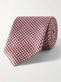 Шелковый жаккардовый галстук шириной 8 см TOM FORD, розовый