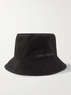 Панама Brimmo из хлопкового твила с вышитым логотипом ACNE STUDIOS, черный