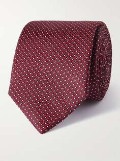 Шелковый жаккардовый галстук шириной 7 см LANVIN, красный