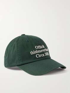 Басбольная кепка из хлопкового твила с вышитым логотипом Times THISISNEVERTHAT, зеленый