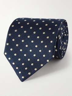 Шелковый жаккардовый галстук Pickwick 8,5 см в горошек Favourbrook, нави