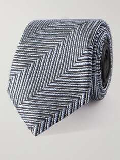 Шелковый жаккардовый галстук шириной 7 см MISSONI, нави