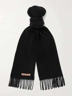Узкий шерстяной шарф Canada ACNE STUDIOS, черный