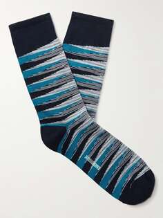 Полосатые носки из смесового хлопка MISSONI, синий