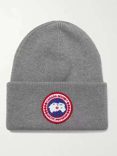 Шапка-шапка из мериносовой шерсти с аппликацией логотипа CANADA GOOSE, серый
