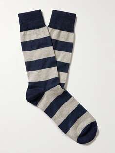 Полосатые носки из смесового льна PAUL SMITH, синий