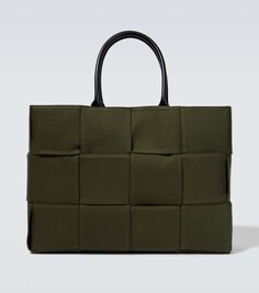 Большая холщовая сумка-тоут Arco Bottega Veneta, зеленый