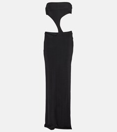 Платье макси из джерси с вырезами Long Carve LOUISA BALLOU, черный