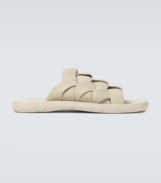 Эластичные шлепанцы Plat Mules Intreccio Bottega Veneta, нейтральный