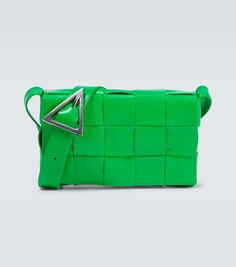 Cassette Маленькая кожаная сумка через плечо Bottega Veneta, зеленый