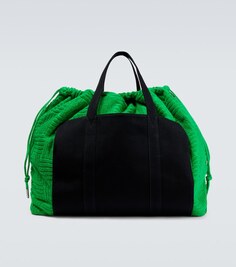 Спортивная сумка из жаккардовой махровой ткани и парусины Bottega Veneta, разноцветный