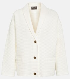 Куртка Shana вафельной вязки из хлопка LORO PIANA, белый