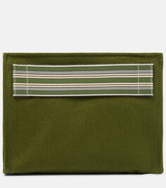 Холщовый клатч The Suitcase Stripe Loro Piana, зеленый