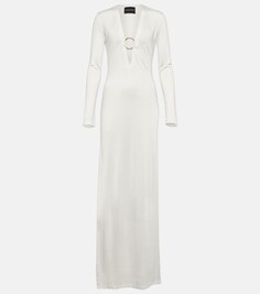 Длинное платье макси Helios из джерси LOUISA BALLOU, белый