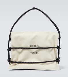 Сумка через плечо Quadronno из парусины Bottega Veneta, белый