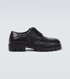 Кожаные туфли Strut Grid на шнуровке Bottega Veneta, черный