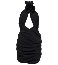 Мини-платье из смесового шелка с вырезами MAGDA BUTRYM, черный