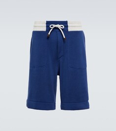 Хлопковые шорты-бермуды Brunello Cucinelli, синий