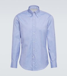 Хлопковая рубашка Brunello Cucinelli, синий