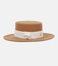 Фетровая шерстяная шапка Kiki Maison Michel, коричневый