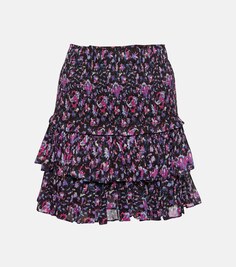 Присборенная хлопковая мини-юбка Naomi MARANT ETOILE, розовый
