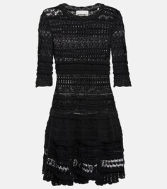 Мини-платье из хлопка с принтом MARANT ETOILE, черный