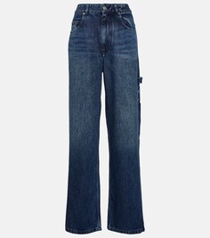 Джинсовые брюки карго с высокой посадкой MARANT ETOILE, синий