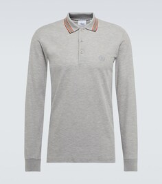 Рубашка-поло из хлопкового пике Burberry, серый