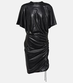 Мини-платье Balesi из искусственной кожи со сборками MARANT ETOILE, черный