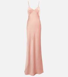 Атласное платье-комбинация Bridal Selce MAX MARA, розовый