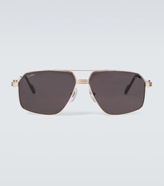 Солнцезащитные очки-авиаторы из металла Cartier, золотой