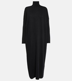 Шерстяное платье миди Futura с высоким воротником MAX MARA, черный
