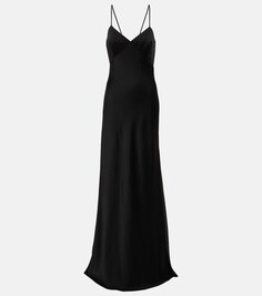 Атласное платье-комбинация Bridal Selce MAX MARA, черный