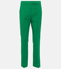 Укороченные брюки Fuoco из смесовой шерсти MAX MARA, зеленый