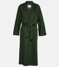 Кашемировое пальто с запахом Ludmilla MAX MARA, зеленый