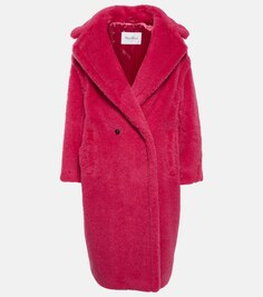 Пальто Teddy Bear Icon из альпаки, шерсти и шелка MAX MARA, красный