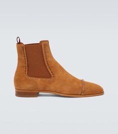 Замшевые ботинки Chelsea Cloo Christian Louboutin, коричневый