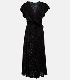 Платье макси Brianna из хлопка с вышивкой MELISSA ODABASH, черный