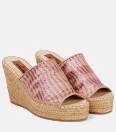 Жаккардовые мюли на танкетке Missoni, розовый